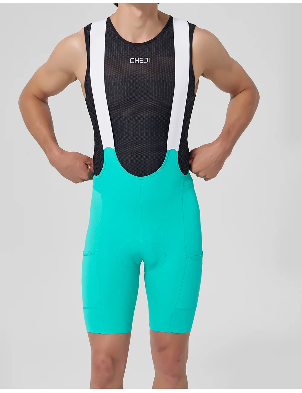 Cheji Herren-Radlerhose mit Trägern – Detail 22