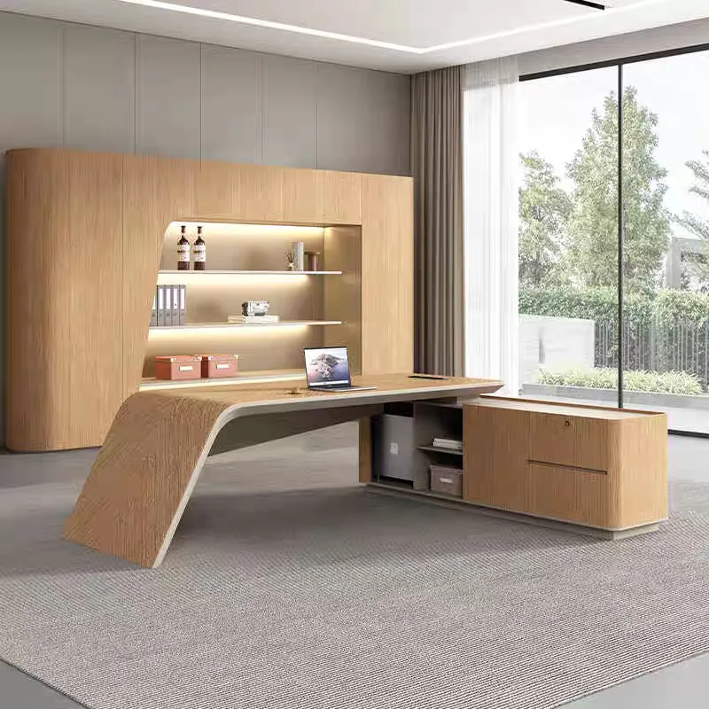 K Wood grain desk modern simple president manager paint office negotiation table creative table