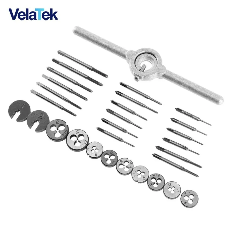 31Pcs Mini HSS Metric Thread Plugs Taps Dies Wrench Handle Set M1-M2.5 Screw
