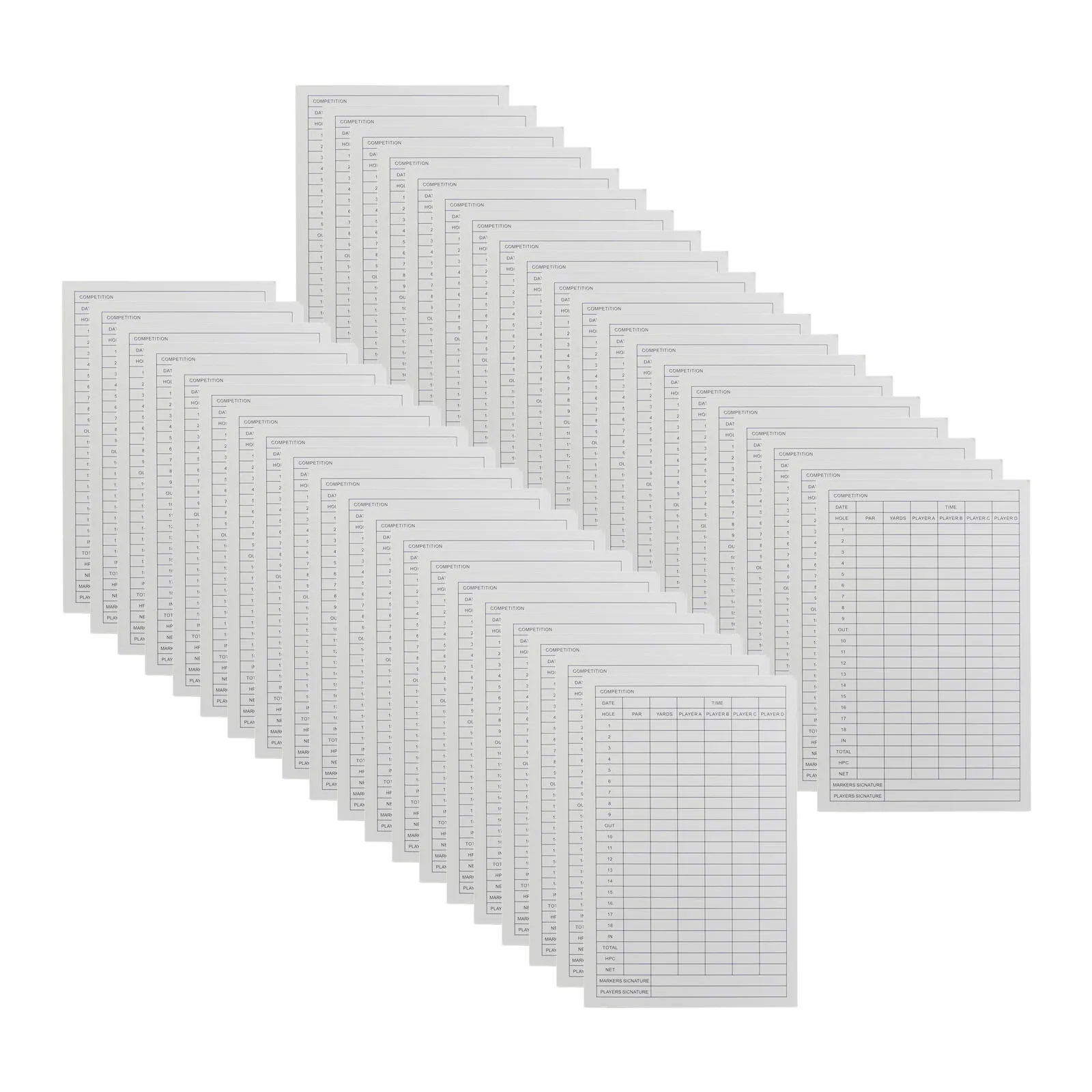 

Членники гольф-клуба Аксессуары для гольфа Материал из мелованной бумаги Отслеживание записей игр Практическое подсчета о гольфе для подсчета о гольфе