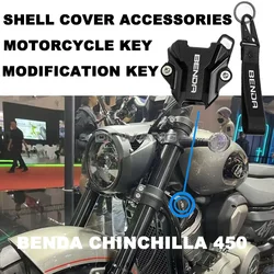 Fit Benda Chinchilla-450 Motorcycle Key Modification Key Shell Cover Accessories FOR Benda Chinchilla 450