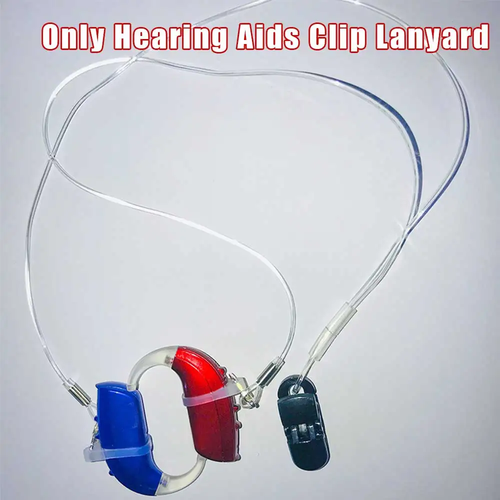 10Pcs Children Adult Hearing Aids Clip Holder Transparent 2 Rings Anti-Lost Lanyard Safety Behind The Ear Hearing Aids Accessory