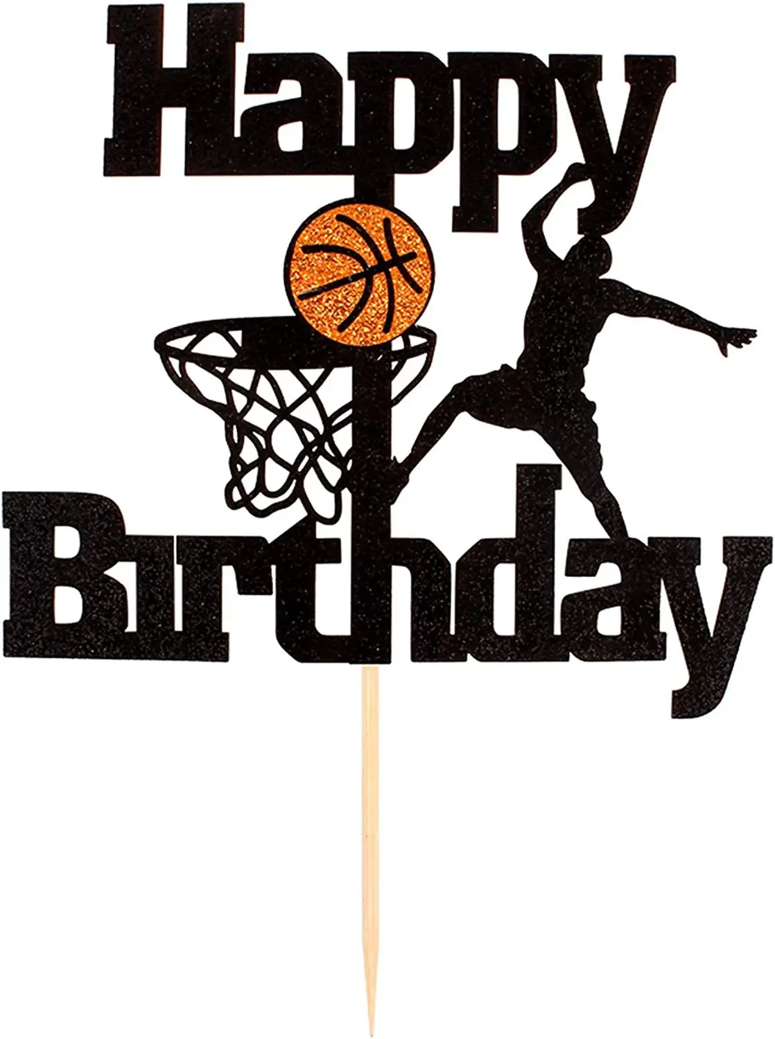 Basketball Happy Birthday Cake Topper Flag Net Ball Wedding Boys Party Cake DIY Baking Cupcake Toppers Decoration Baby Shower