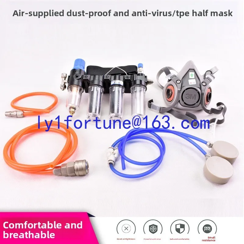 Air supply half mask, long tube breathing mask, dust spray paint/match 6200