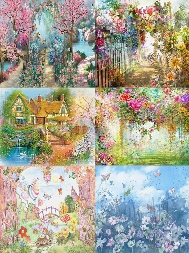 Spring Garden Scenic Theme Birthday Party Wedding Baby Shower Photography Vinyl Background Children Room Decor Supplies