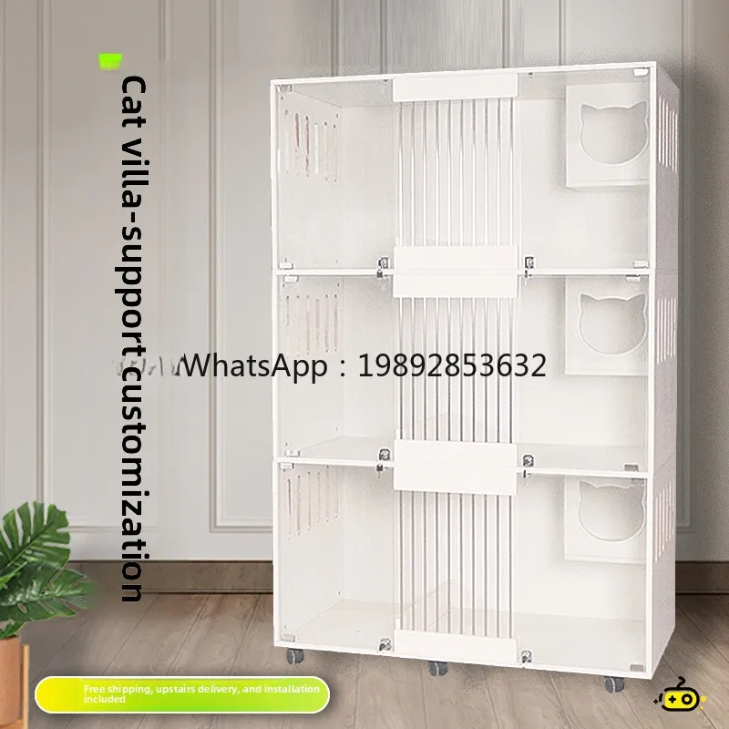 LYY Solid Wood Cat Cage Cat Villa Cabinet House Pet Shop  House Breeding Boarding Display Cabinet  Shelter Three Layers