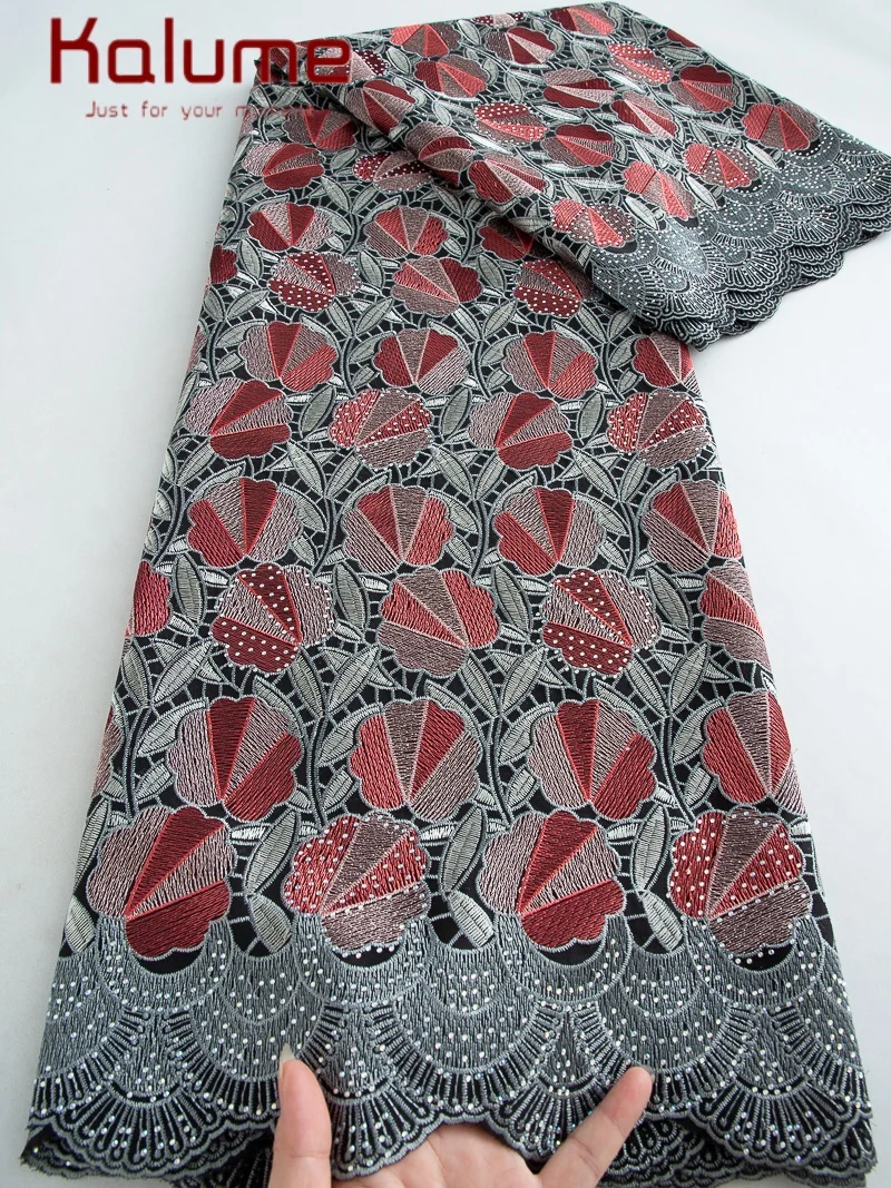 

Kalume New Arrival Cotton African Lace Fabric 2025 Design Nigerian Cotton Lace Fabric for Women Sewing Party Dresses F4475