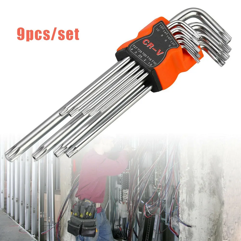 Imagem -03 - Double End Torx Key Wrench Grupo Chave Hex Chrome Vanadium Aço T10-t50 Auto Reparação Mecânica Ferramentas Manuais Pcs