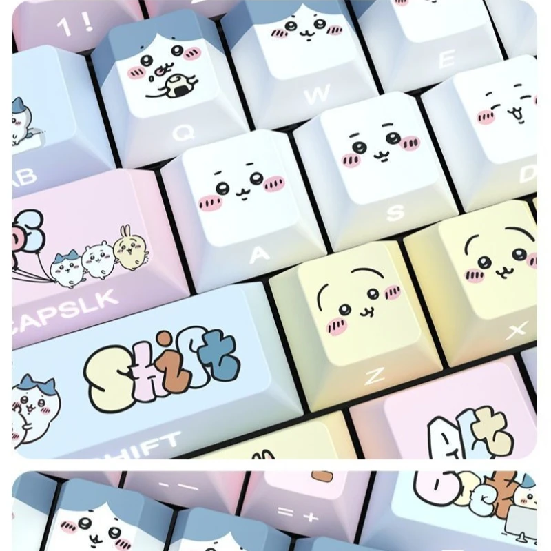 Anime Cartoon Kawaii Chiikawa Side Carving Original Factory Translucent Keycaps Applicable ROG Night Stalker American Lion Woot