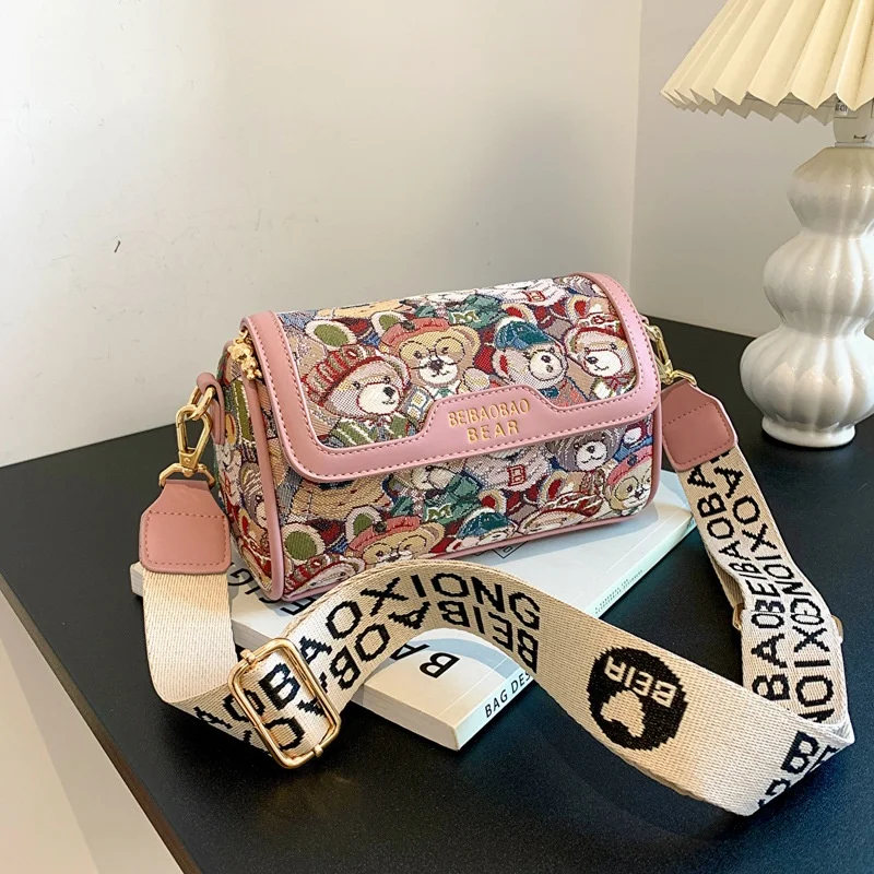 New Trendy Unique Design Cartoon Bear Single Shoulder Bag Chic Crossbody Bag Original Women's Shoulder Bag Purses and Handbags view 2