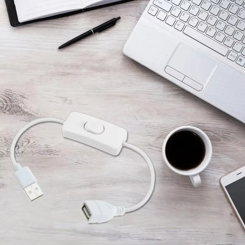 2/4/6/8/10/12Pcs USB Cable Male To Female Switch ON OFF Cable Extension Adapter For USB Lamp Fan