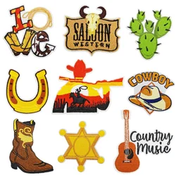 Western Cowboy Hat Emblem Clothing Accessories Badge Sticker Embroidered Embroidery Sticker Iron-on Patches