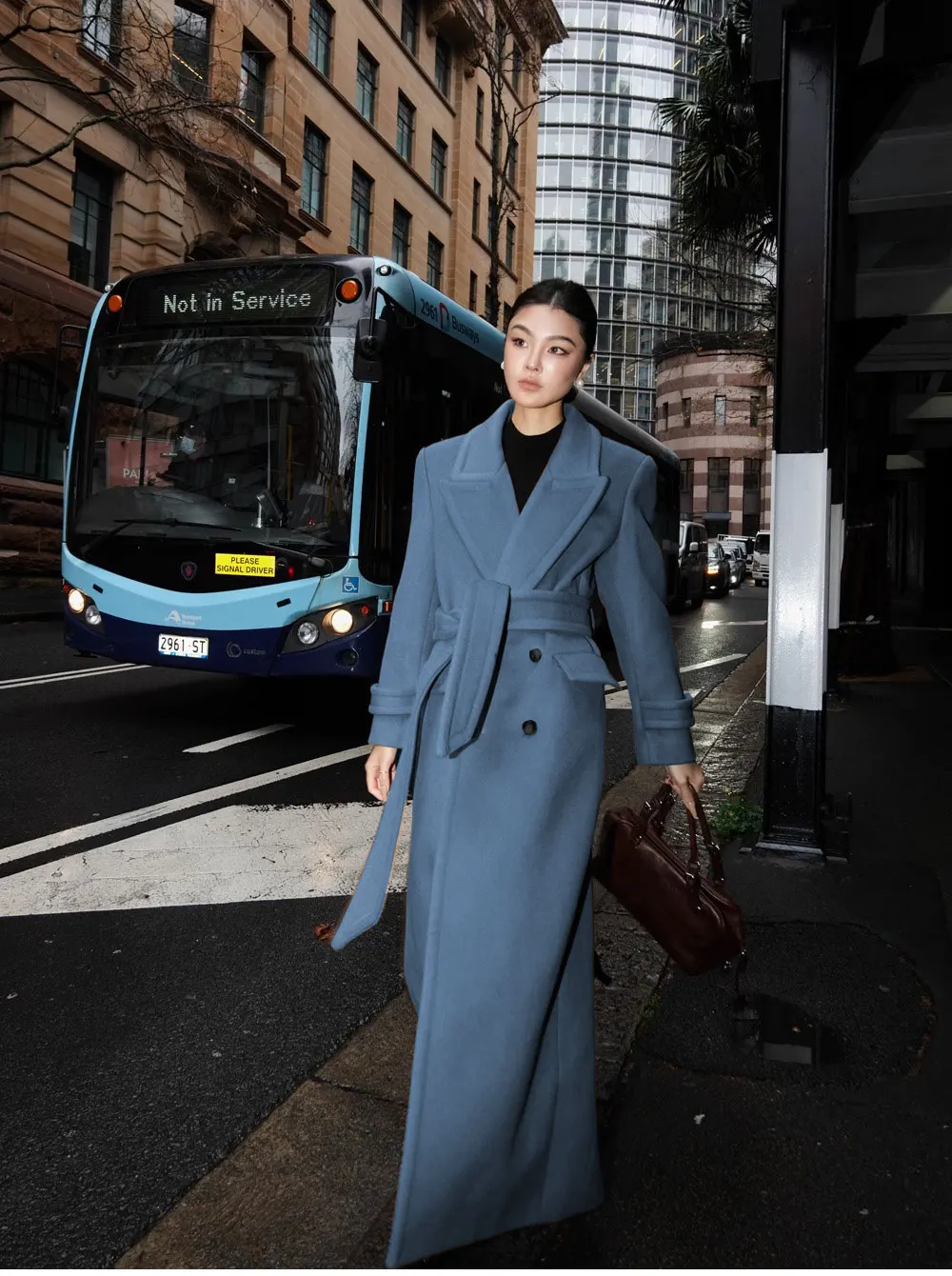 

Winter New Women's Loose Suit Collar Faionable Woolen Coat Long Pure Color Elegance Tweed Overcoat Meat Covering