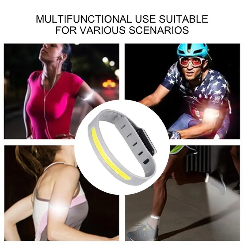 Night Running Armband LED Light Outdoor Sport USB Rechargeable Flashing Light Safe Belt Arm Leg Warning Wristband Outdoor Light