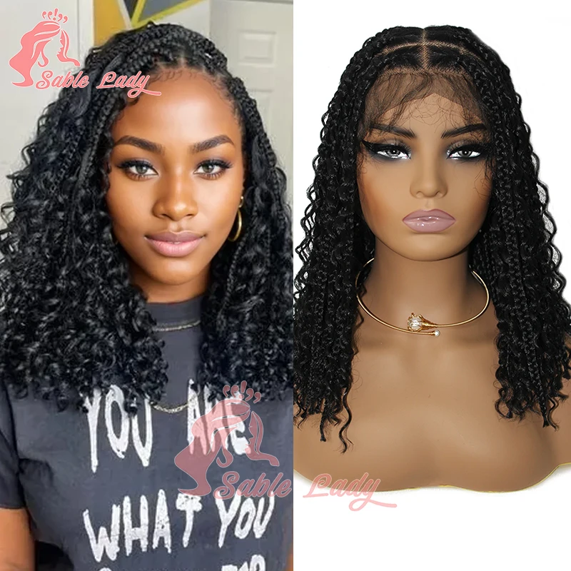 

Full Lace Dreadlock Synthetic Braid Wig Knotless 12 Inch Short Bob Box Braided Bohemia Wig Crochet Cornrow Braids Wigs for Women