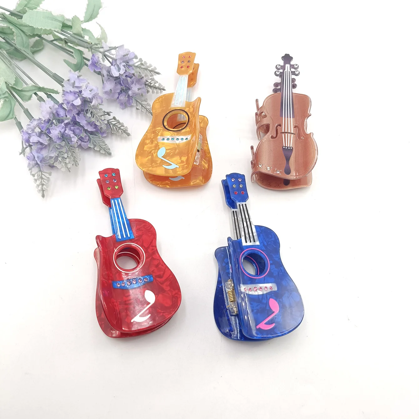 

Guitar Violin Hair Clip Music Festival Guitar Hair Claw Strong Hold Fashionable Barrettes Buns Pigtails Ponytail Hair Clips
