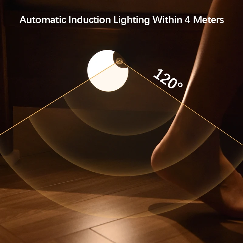 Night Light with Motion Sensor, LED Wall Lamp, Dimmable, Smart Light Adjustable Brightness for Bedroom Toilet  living room