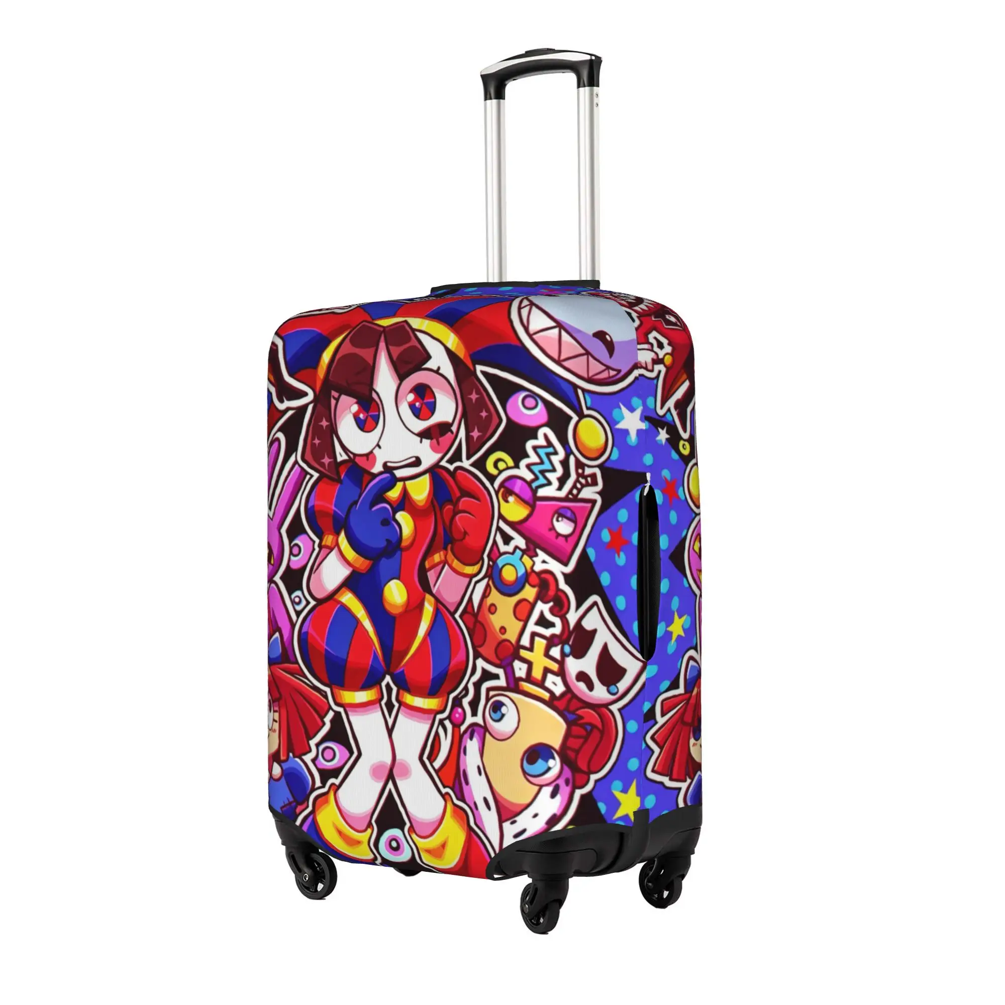 Custom Jax D-Digitals Circus Travel Luggage Cover Washable Black Humor Anime Suitcase Cover Protector Fit 18-32 Inch