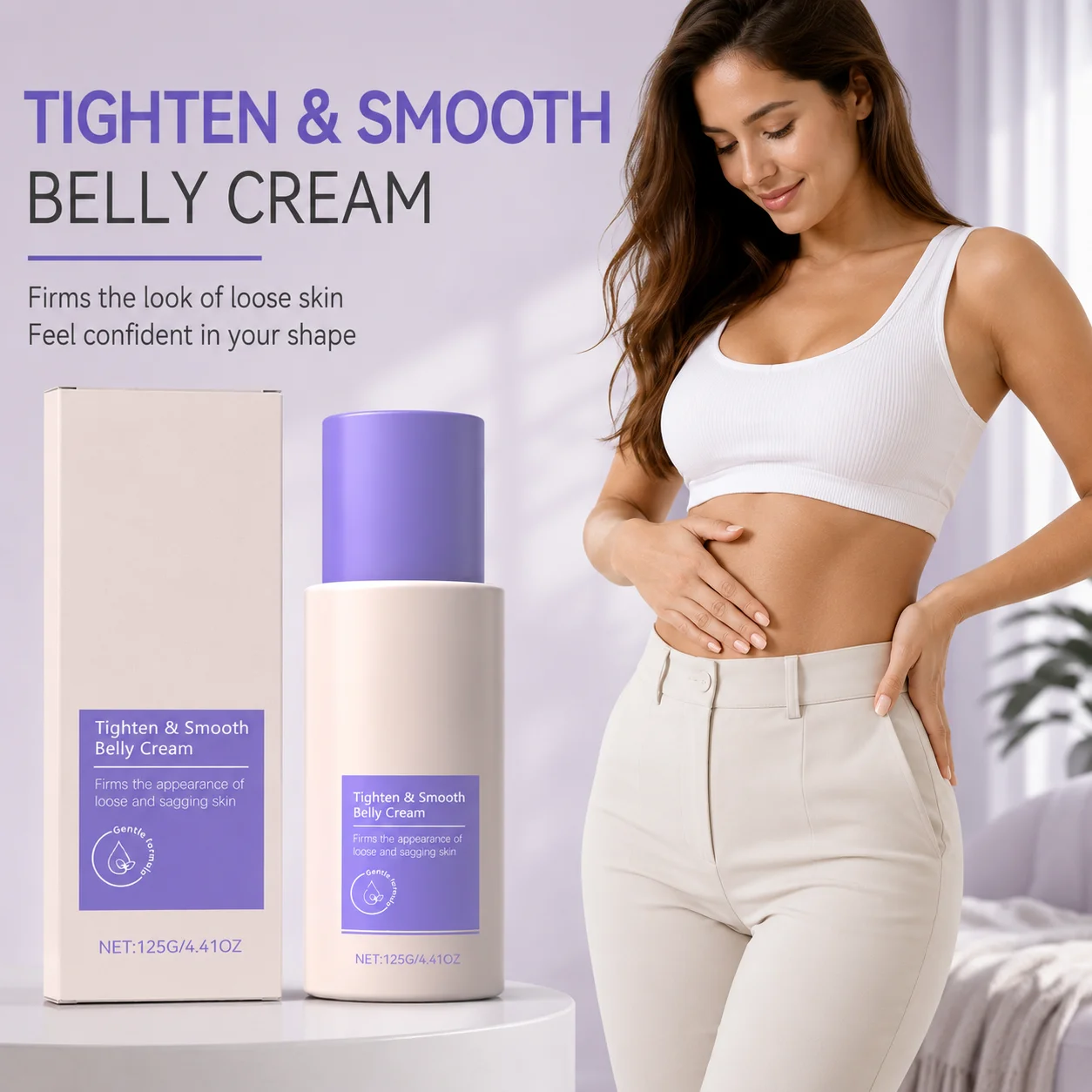 Tighten & Smooth Belly Cream Boost Abdominal V-Line Firming Belly Muscle Smooth Abdomine Visibly Lift Loose Skin Body Care Cream