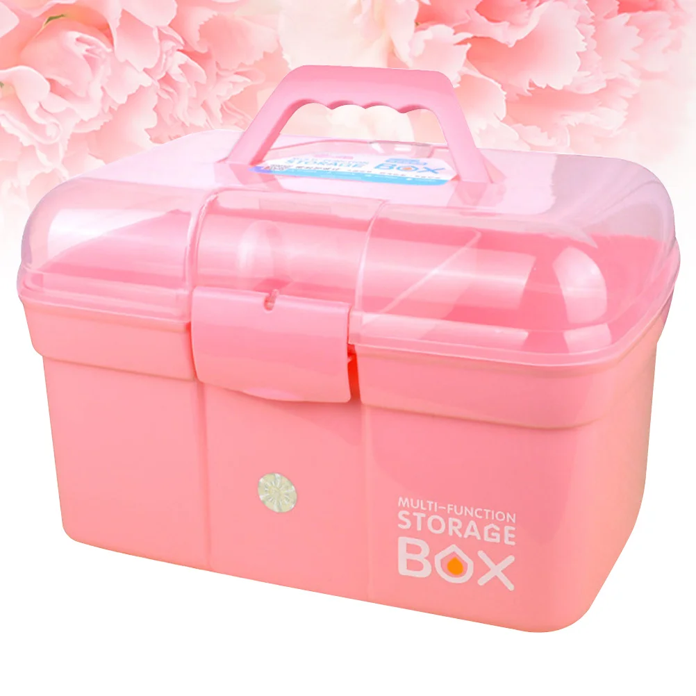 حقيبة تخزين الأدوية المحمولة 31x20x20 سنتيمتر الوردي سعة كبيرة صغيرة الحجم تصميم السلس قوي المنظم للمنزل