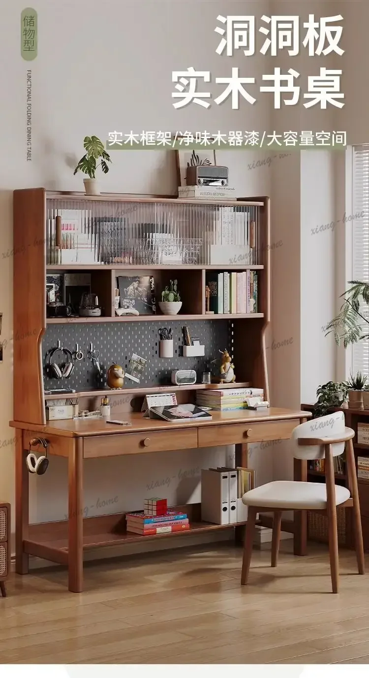 YJ Modern Multi-functional Office Desk Hole Board Study Bookcase Book Desk Light Luxury Offcie Furniture El Escritorio XYSZ