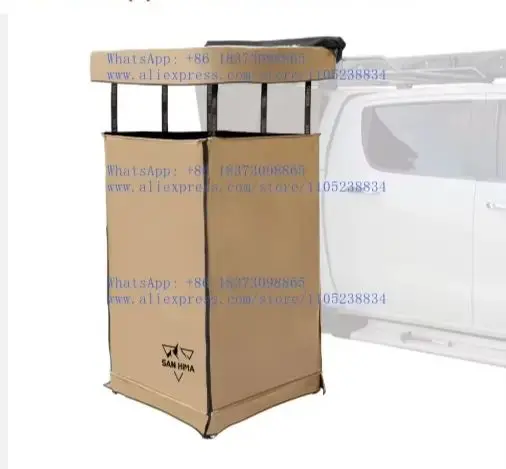 Light Portable Foldable Camping Shower Tent Awning Car Side Shower Tent Toilet Bath Tent Built-in Light Emitting Diode Bar