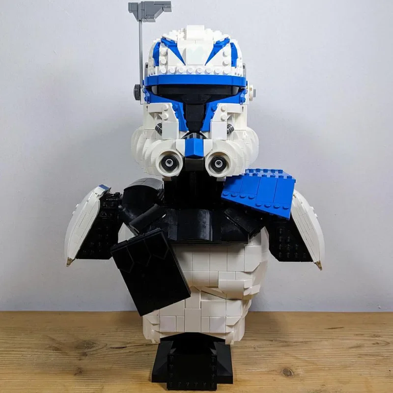 

2157 шт. MOC научно-фантастический фильм (ЗВЕЗДЫЙ БАТЛ) Фигурка Капитана Рекса, серия шлемов, строительные блоки, модель, праздничные подарки