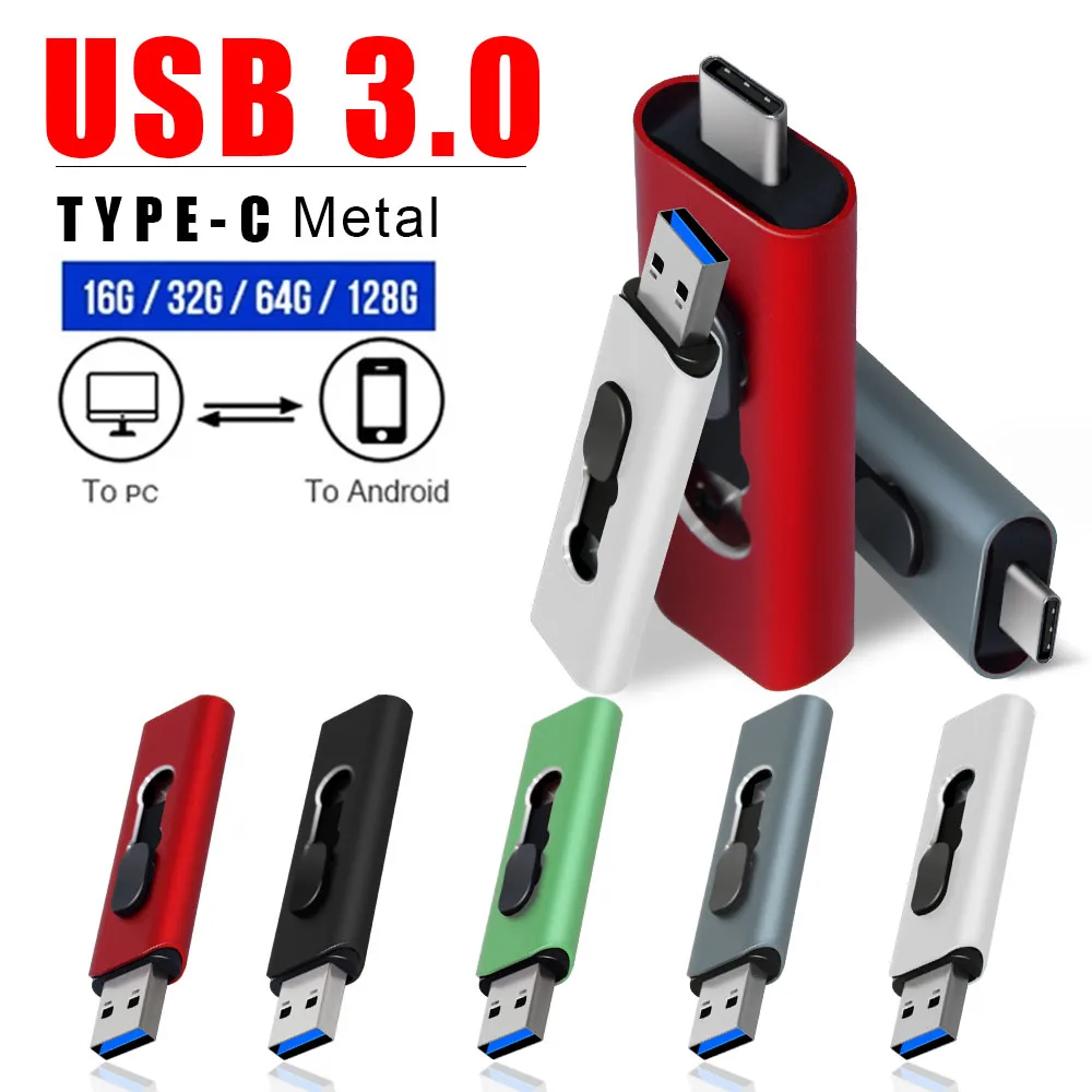 OTG 3 IN 1 pendrive 256GB 128GB pen drive cle usb 3.0 flash drive 64GB memoria usb stick 512GB per telefono adattatore micro-tipo c