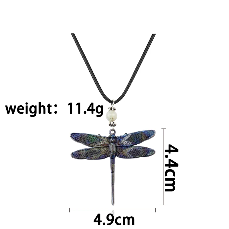 Woman Dragonfly Necklace Vintage Animal Pendant Necklaces Long Adjustable Sweater Chain Couple Jewelry Gifts Wholesale