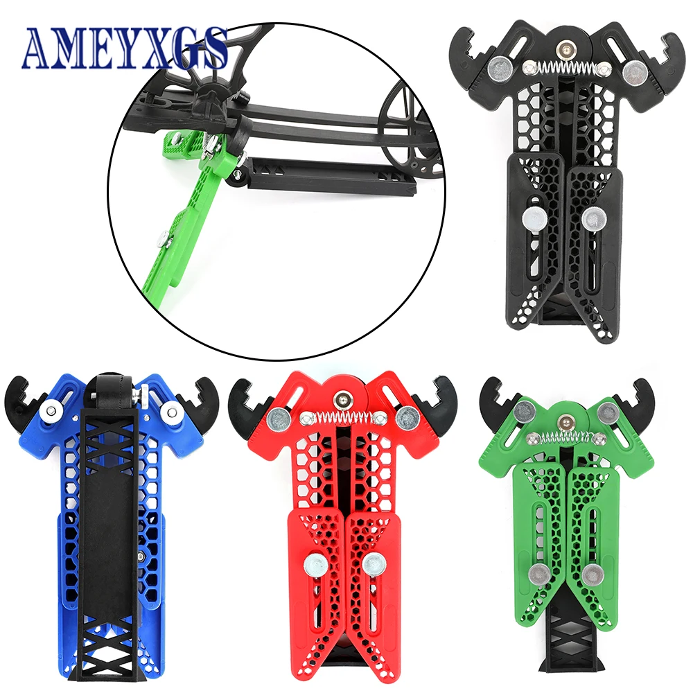 

Archery Triangular Bow Stand Portable Bracket Adjustable Length/Width Protective Compound Pulley for Bow Sport Hunting Accessory