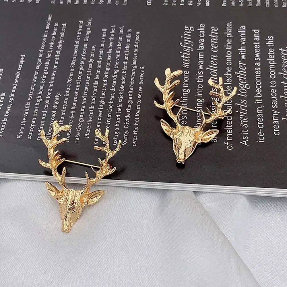 شخصية الحيوان الأيائل رئيس بروش سبيكة التلبيب دبوس عيد الميلاد شارة الملابس شارة بدبابيس الغزلان بروش معدني الفتيات #3