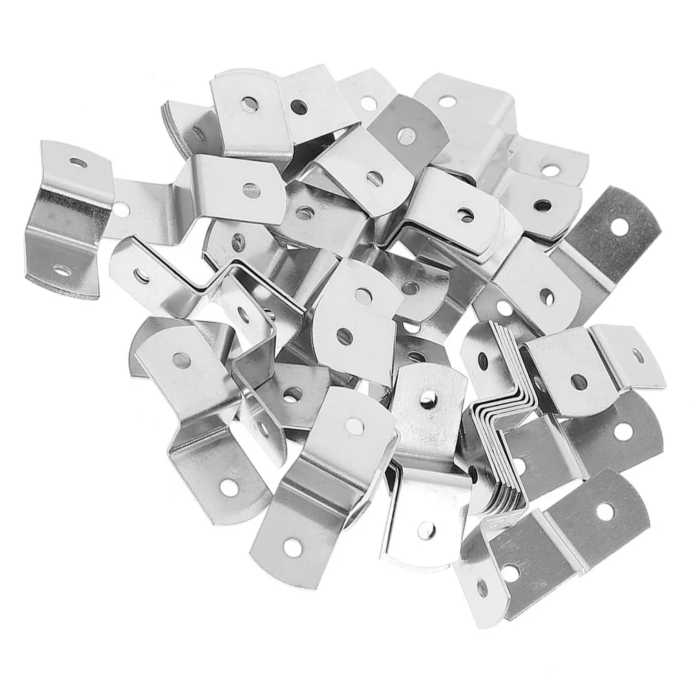 

50pcs Z Bracket Hardware Hooks Silver Corner Picture Frame Fasteners Clips Cross Stitch Offset Canvas Framing Supplies