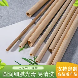 10Pcs 20cm Reusable Bamboo Straws Eco-friendly Bar Party Drinking Straw with Cleaning Brush Natural Bamboo Cocktail Straws