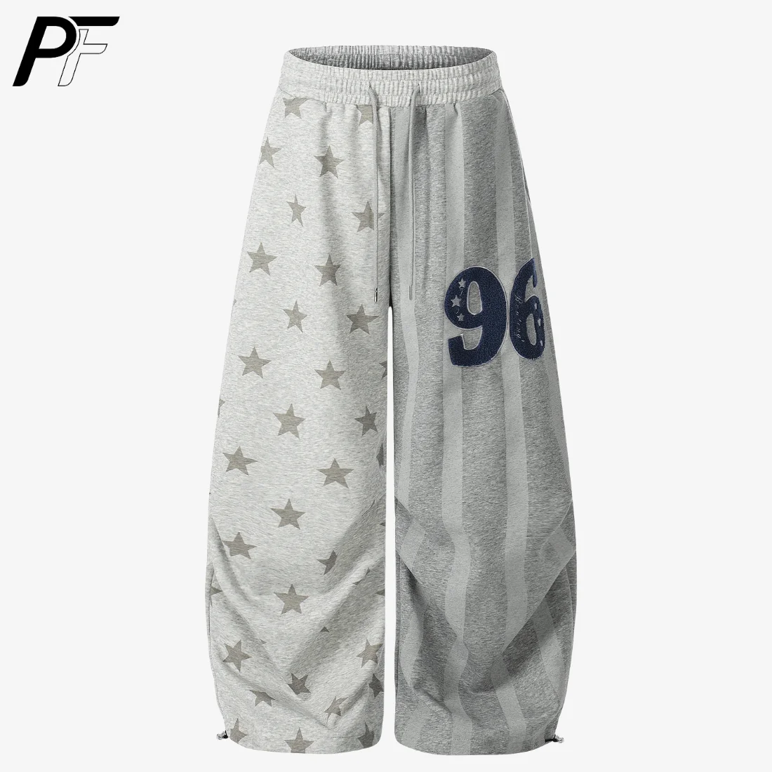 

American Retro Star Baggy Pants Elastic Drawstring Waist Wide Leg Trousers With 96 Number Print Harajuku Loose Casual Sweatpant