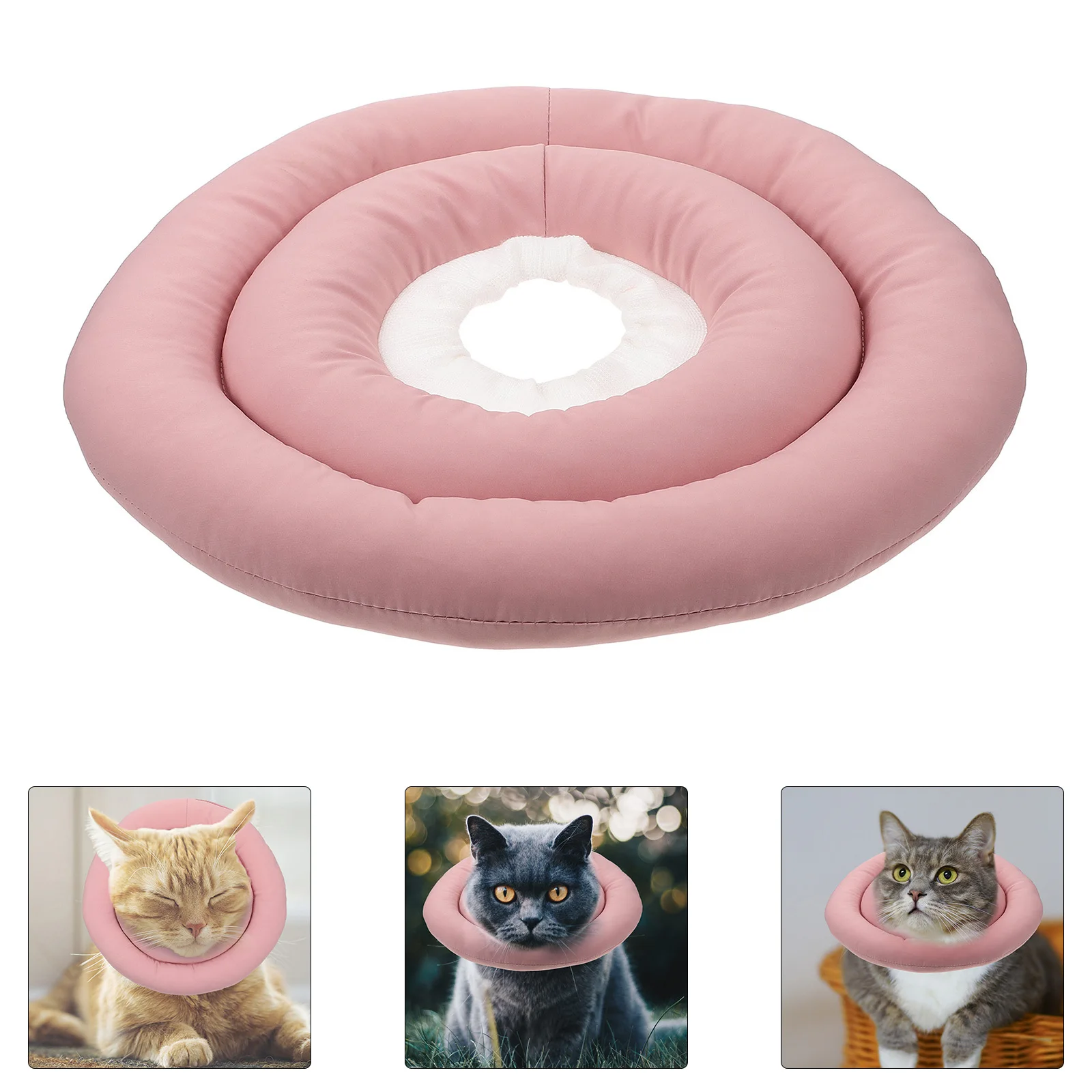 

Tarcoal Collar Cat for Surgery Recovery Pet Neck Protector Kitten Elizabethan Protective Pink Wearable Bridegroom