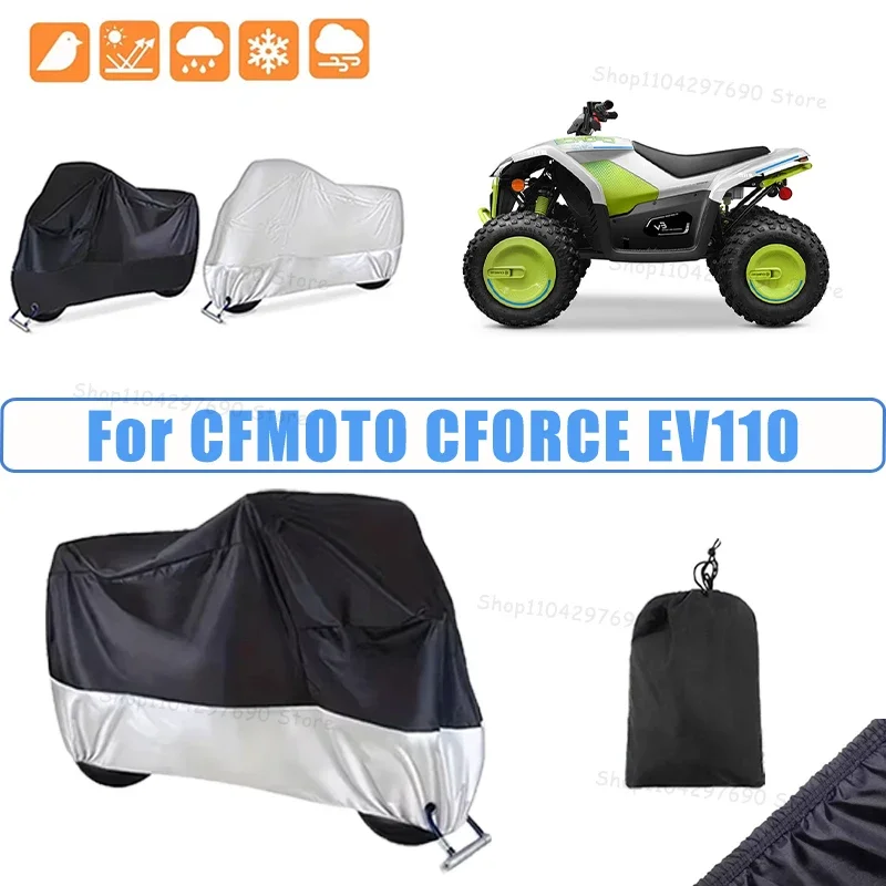 210D Oxford Motorcycle Cover Waterproof All Season UV Protection For CFMOTO CFORCE EV110 Anti-Tear Windproof Motorbike Cover