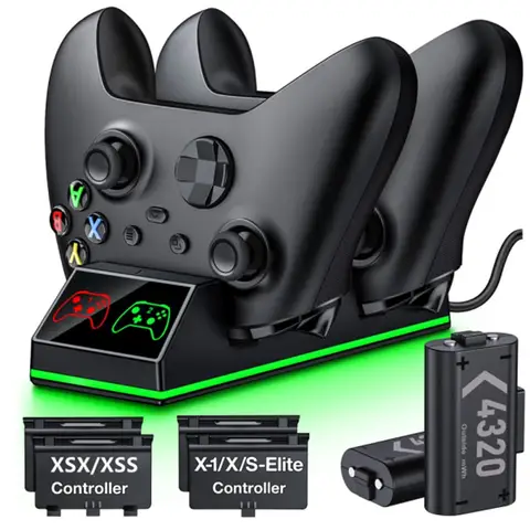BEBONCOOL Batteria ricaricabile da 4320 mWh per stazione di ricarica controller XBox One Series X/S