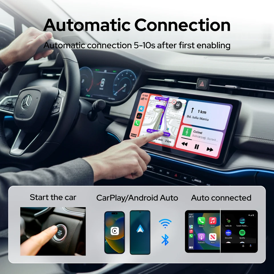 Skilldrive 2026 Carplay Android Auto 2 in 1 ワイヤレスアダプター