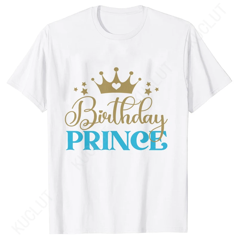 Birthday Prince Kids Adults T-shirts Mom Dad of The Birthday Prince Tshirts Birthday Party Matching T-Shirts Family Party Tops