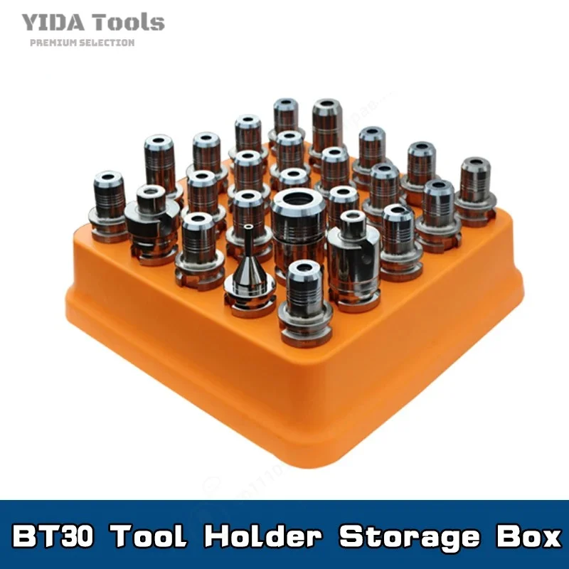 New BT30 tool holder storage box 25 hole CNC machine tool special hard plastic box handle finishing container tray bracket