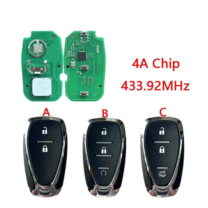 

Remote Control Key For Chevrolet JM Trax Tracker Orlando 4A PCF7938X 433.92MHzOriginal Keyless Promixity Card