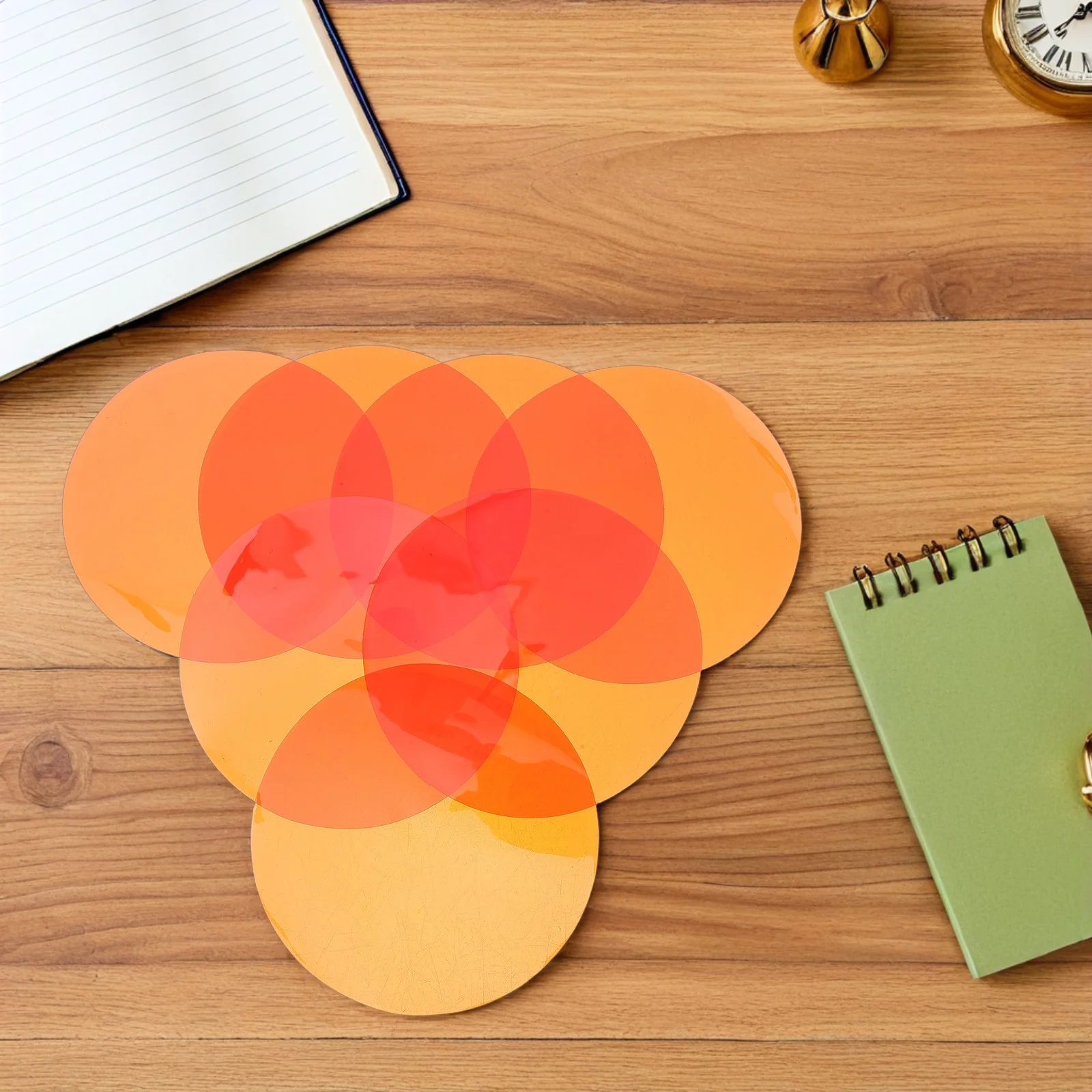 

15Pcs Color Changing Lamp Filter Film Transparent Round Correction Sheets Self-Adhesive Colored Light Gel for Bedroom Living
