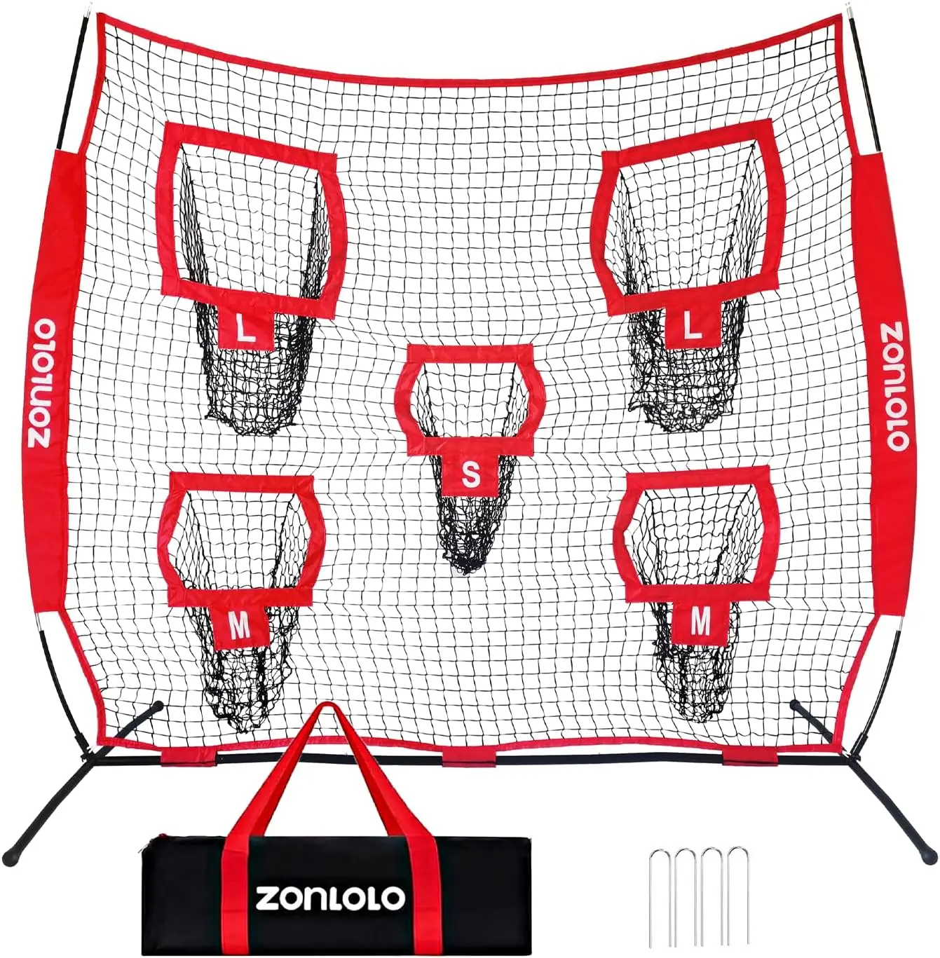 

7x7ft Football Throwing Net with 5 Targets, Portable Training Equipment for Quarterback Practice, Includes Carry Bag