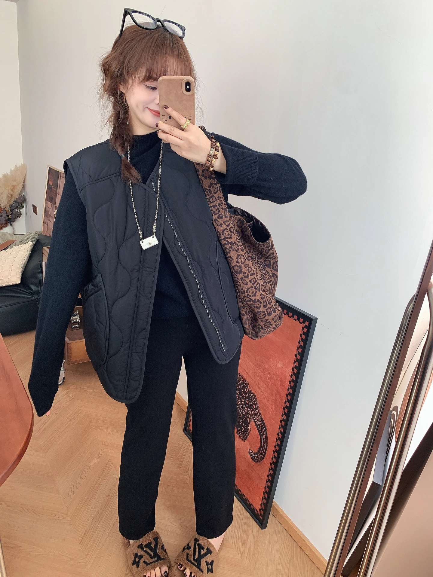 

Зимний утепленный жилет на молнии с круглым вырезом из хлопка, модный корейский стиль, черный, повседневная одежда для молодых девушек