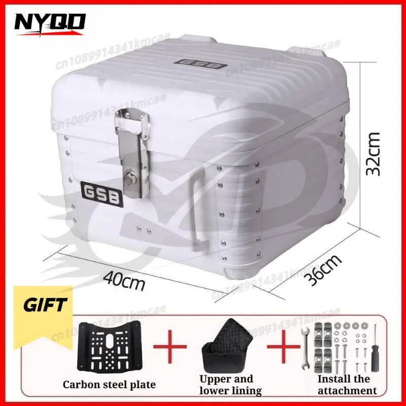 Large 47L Motorcycle Trunk Waterproof Storage Box Non-aluminum Alloy Tail Box for Scooter Motorcycle Tail Box 탑박스