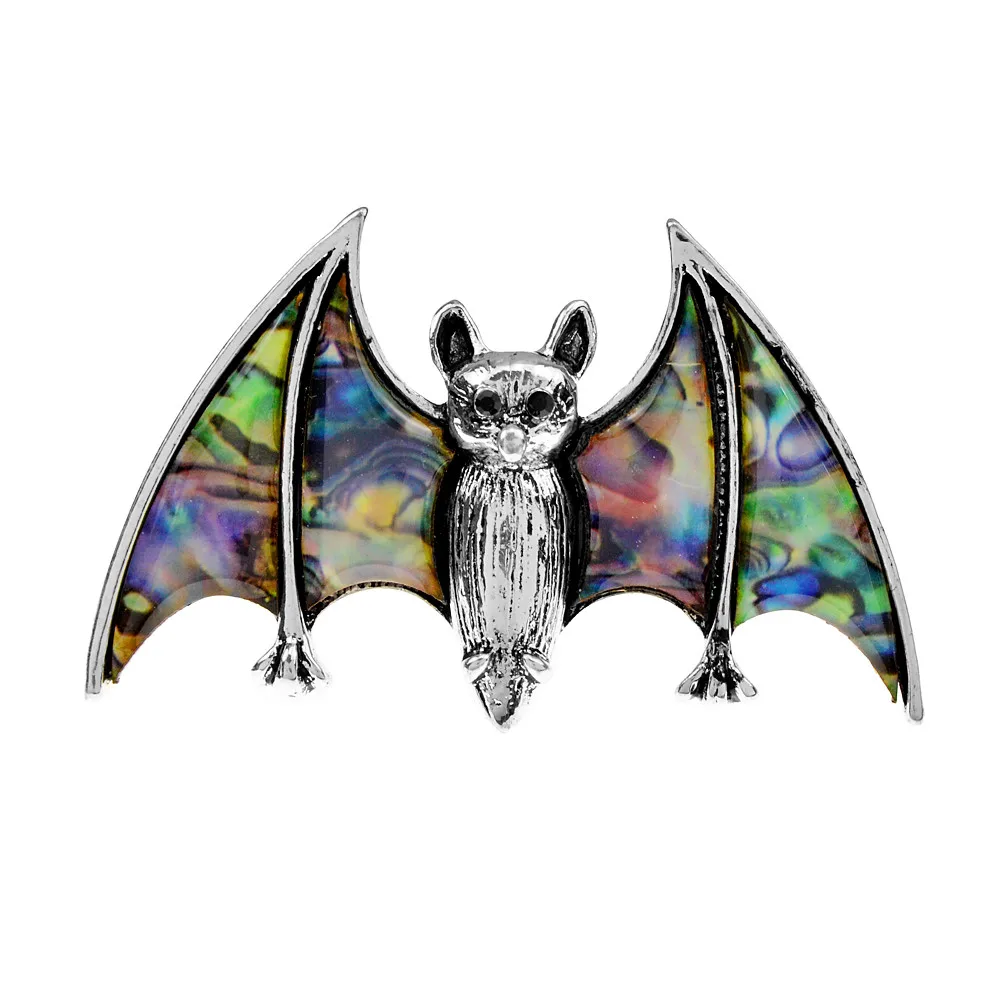 

New Natural Shell Bat Brooch for Men and Women Brooch Pins Vintage Fashion Jewelry Accessories Halloween Gift