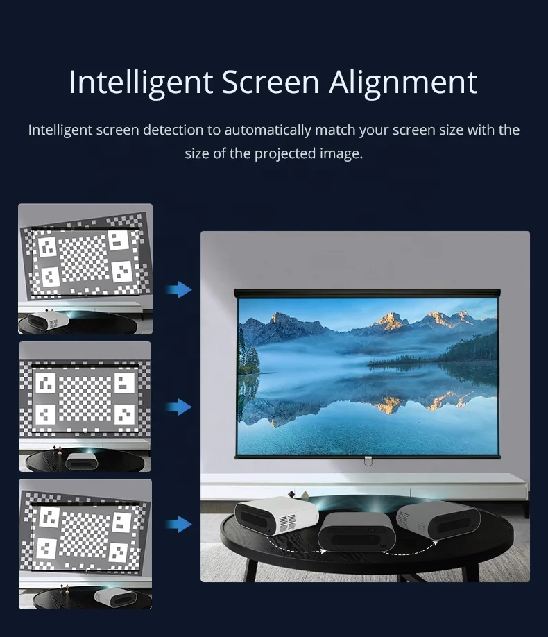 جهاز عرض محمول يعمل بنظام أندرويد 9 600ANSI لومن أصلي 1080P 4k يدعم فيلم فيديو صغير LCD واي فاي 6 BT