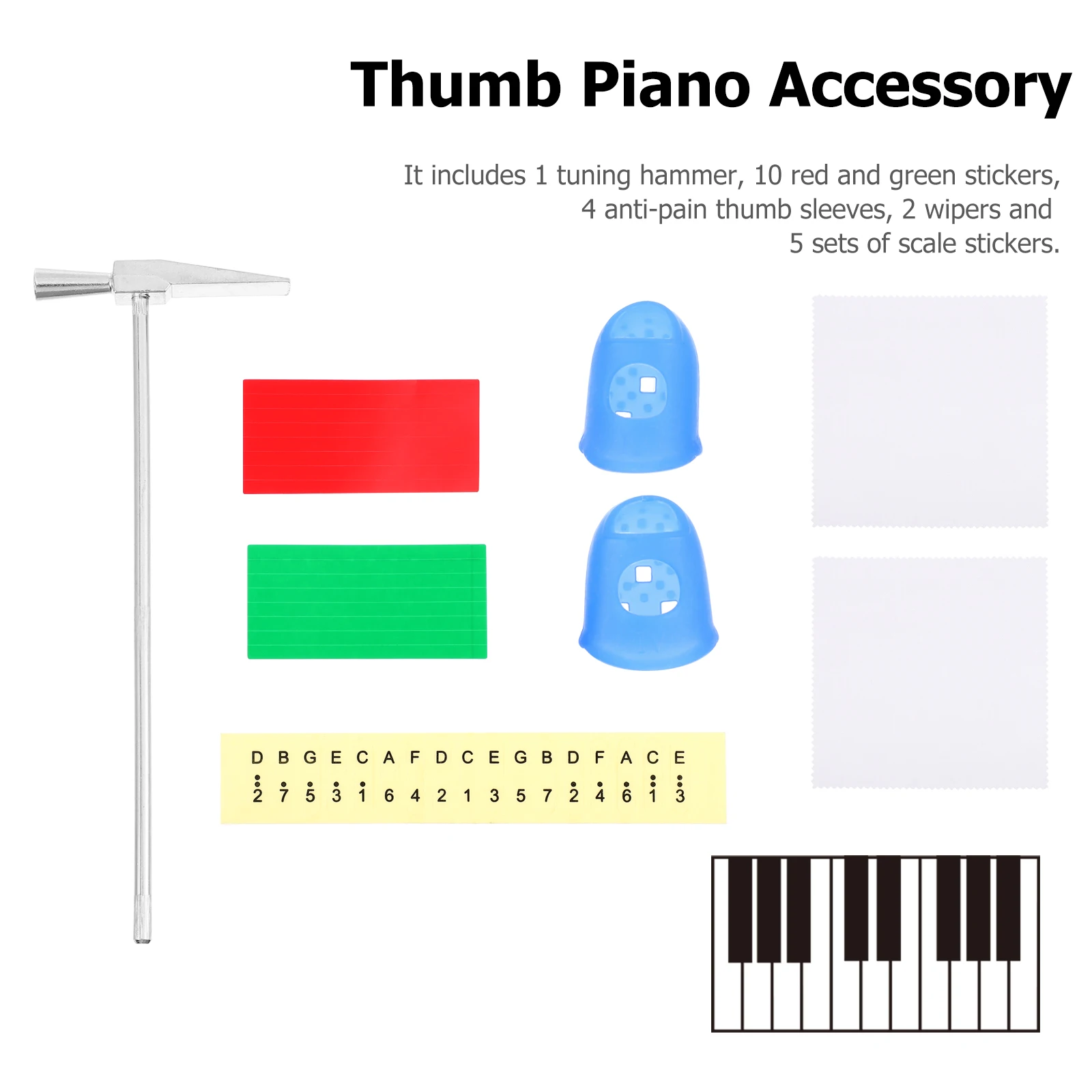 

Thumb Piano Accessories Anti-pain Sleeve Bright Stickers Musical Instrument Accessory