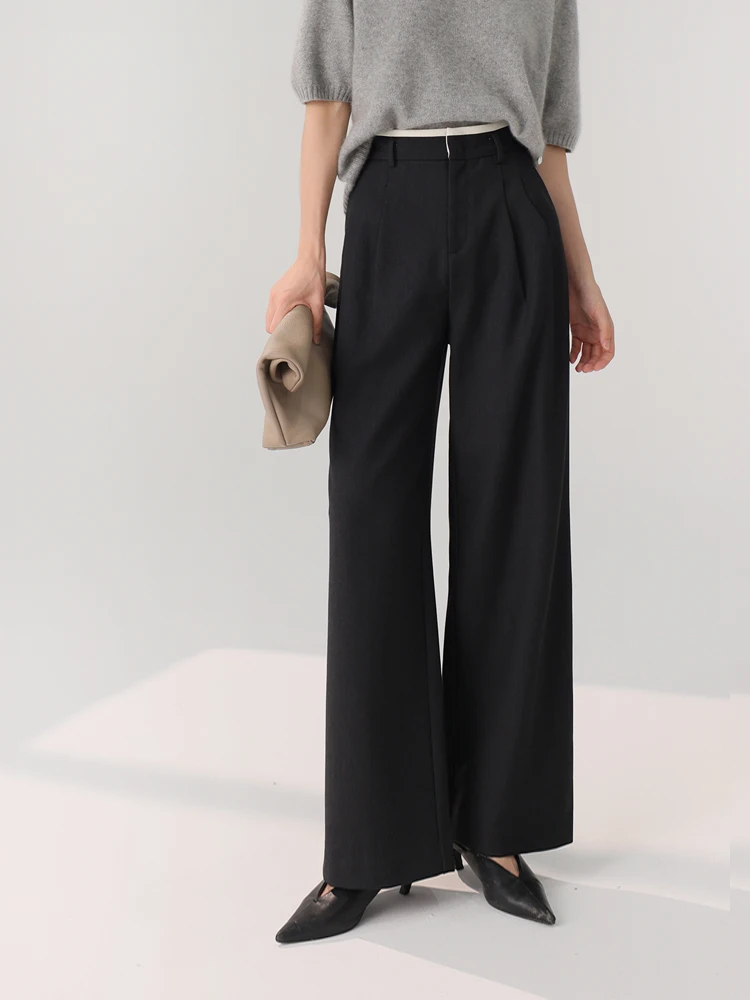 

Женские джинсы Ele Commuter: комфортные повседневные брюки с высокой талией, свободного прямого кроя, широкие штанины, осенняя мода