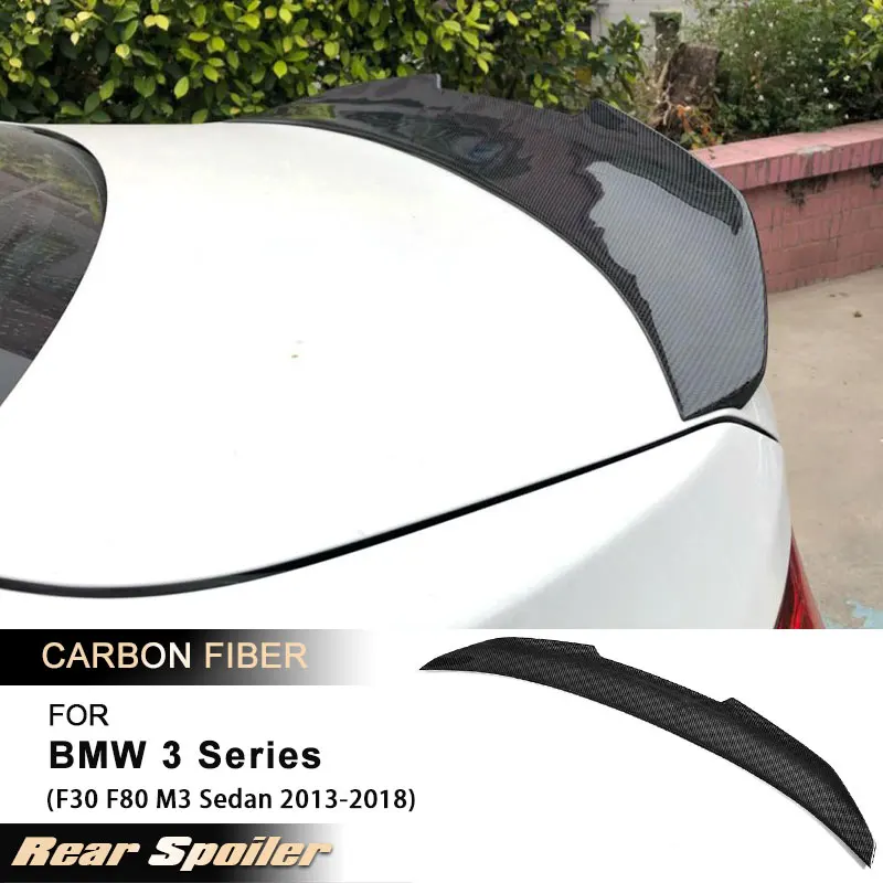 

Автомобильный задний спойлер багажника, крылья для BMW 3 серии F30 F80 M3 Sedan 2013-2018 гоночный задний спойлер, багажник, крыло, комплект кузова из углеродного волокна